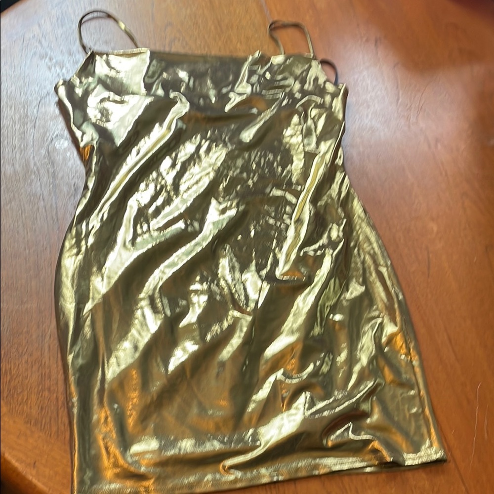 Gold Metallic Women's Dress